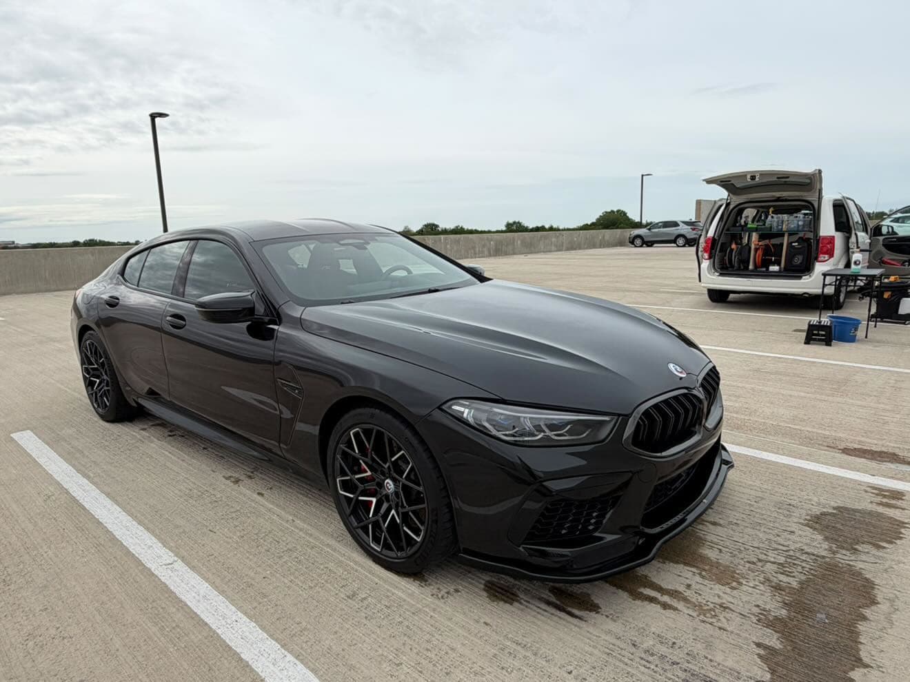 Black BMW M8 Gran Coupe after detail