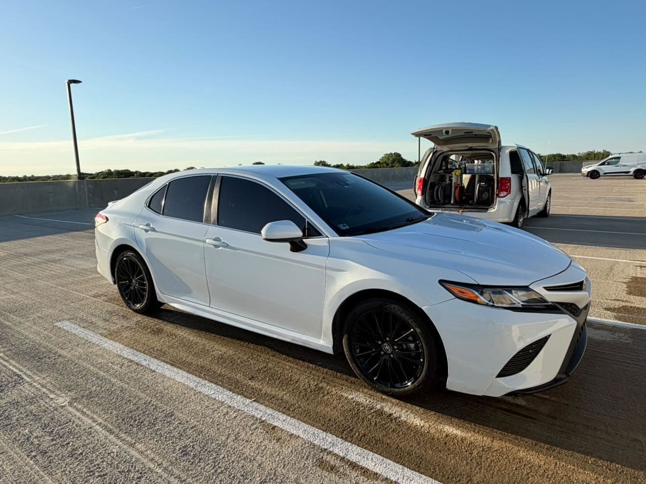 White Toyota Camry after detail
