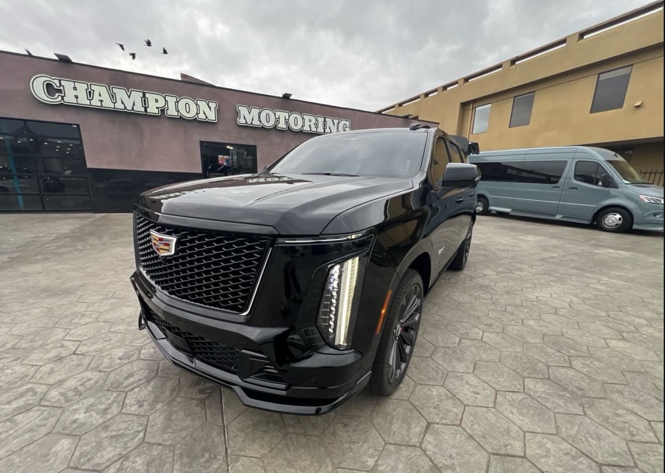 Black Cadillac Escalade after detail