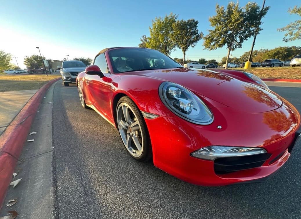 Red Porsche 911 after detail