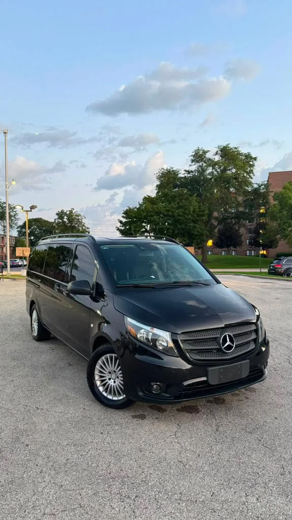 Detailed black Mercedes van